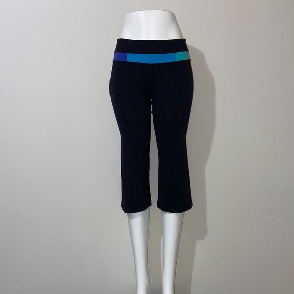 lululemon athletica Pants - Lululemon Black Multi Straight Leg Crop *19" - Size 8